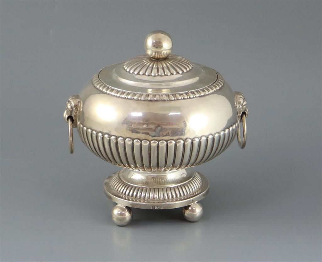 An early 19th century Anglo-Indian demi-fluted silver circular vegetable tureen and cover, by Robert Gordon, Madras,
